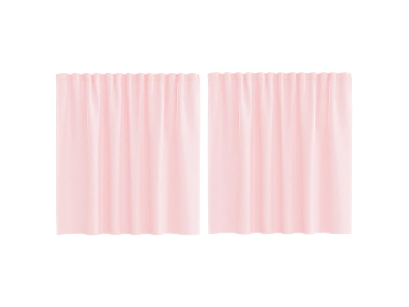  Lot de 2 rideaux en voile, voilages avec boucles rose clair 140x140 cm cf44317  - Conforama A