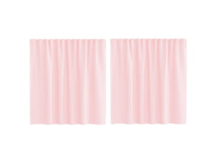 Lot de 2 rideaux en voile, voilages avec boucles rose clair 140x140 cm cf44317