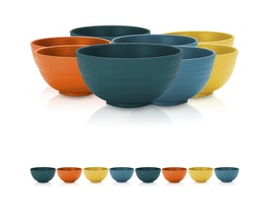 Lot de 8 bols de céréales en plastique – pour soupe, riz, salade et fruits, 14.9x7.6cm