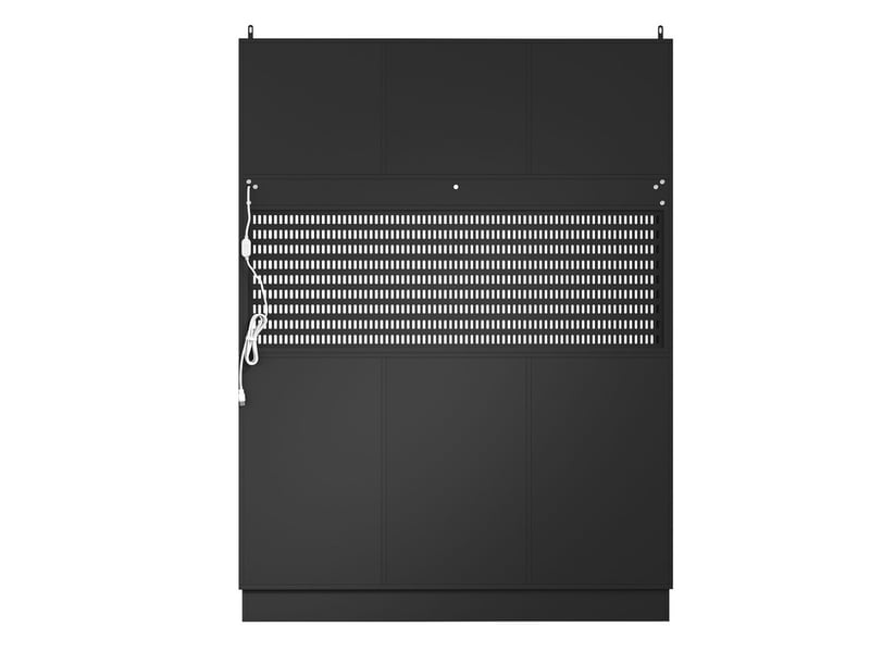Buffet de cuisine, armoire haute noire, 4 portes & 3 tiroirs, avce éclairage led, porte-bouteilles vin  - Conforama W