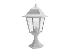 Lanterne de muret extérieur fabrilamp spica blanc, 1 x e27, ip44, 46 x 21,5 x 21,5 cm