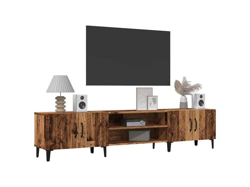  Meuble tv - banc tv - meuble de rangement vieux bois 180x31,5x40 cm bois d'ingénierie  - Conforama C
