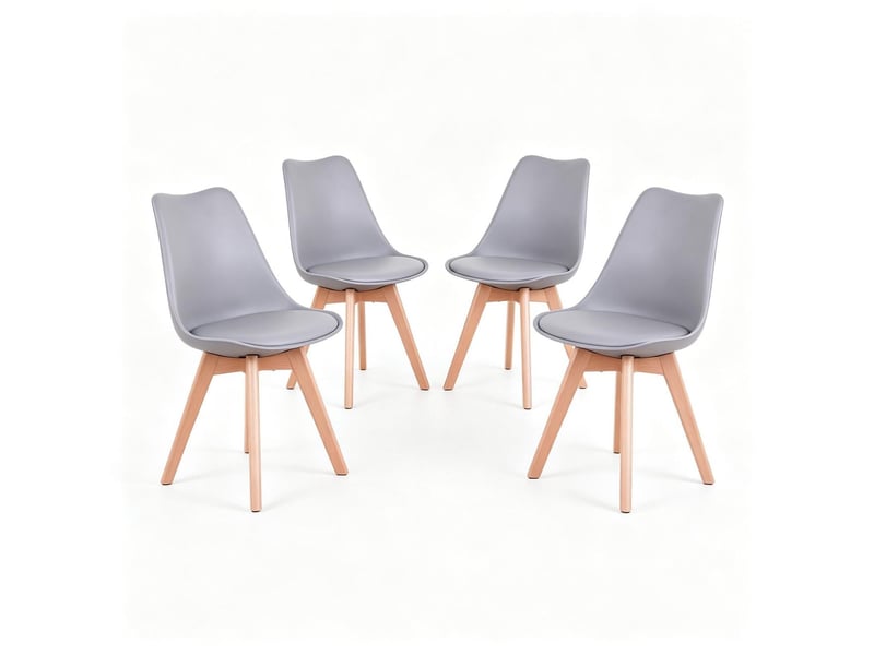  Chaise conditionnement 4 pièces forme ergonomique design fonctionnel et style élégant  - Conforama E