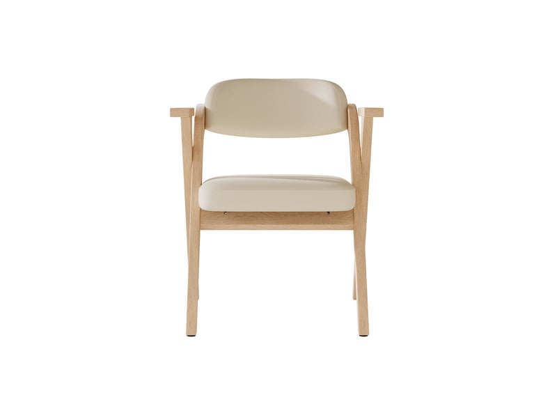  6 chaises pliantes de salle à manger 64.5x66.5x76 cm, avec accoudoirs, bois, beige  - Conforama A