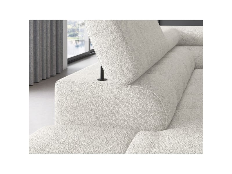  Canapé d'angle gauche convertible blanc alpin 5 places ferrum avec couchage 276x93x200cm  - Conforama B