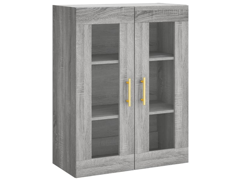  Buffet haut - bahut - meuble de rangement sonoma gris 69,5x34x180 cm bois d'ingénierie  - Conforama E