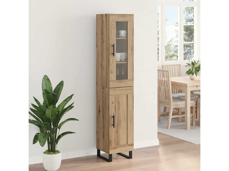  Buffet - haut armoire chêne artisanal 34,5 x 34 x 180 cm  - Conforama D