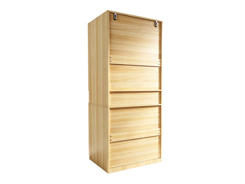 Armoire 2 portes avec niche led, 70 × 55 × 180 cm, en mdf bois clair, rangement et penderie pour chambre - Conforama D