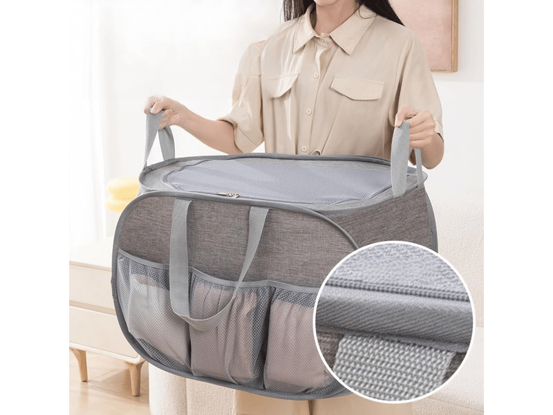 X x cm panier à linge pop-up avec couvercle pliable, panier à linge pliable avec poignée, panier de rangement pour chambre d'enfant - Conforama C