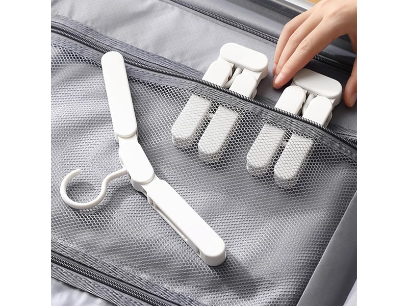 Crochets muraux 3 pièces cintres de pliables voyage, avec clips cachés pour valise, gain de place, pour maison, hôtel, voyages valise, maison de dortoir, blanc - Conforama A