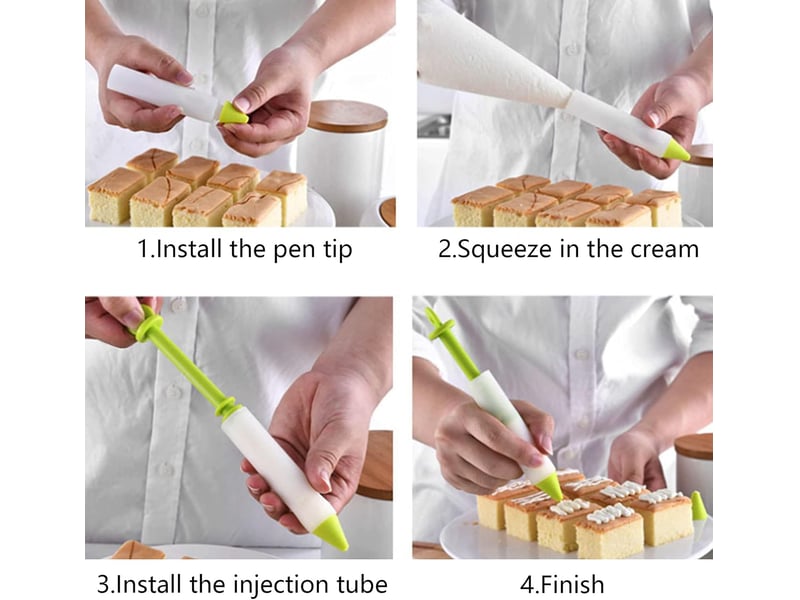 3 pcs stylos décoratifs en silicone pour gâteau, alphabet, tarte, poche à douille, conseils de cuisine polyvalents pour la décoration de pâtisserie, g - Conforama E