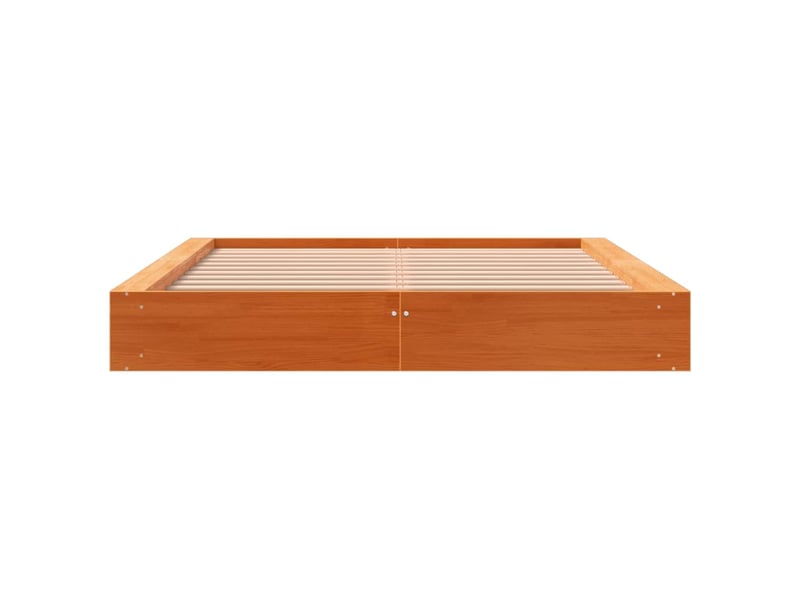  Lit double- lit adulte -  cadre de lit sans matelas  marron 120x200cm bois pin massif  - Conforama C