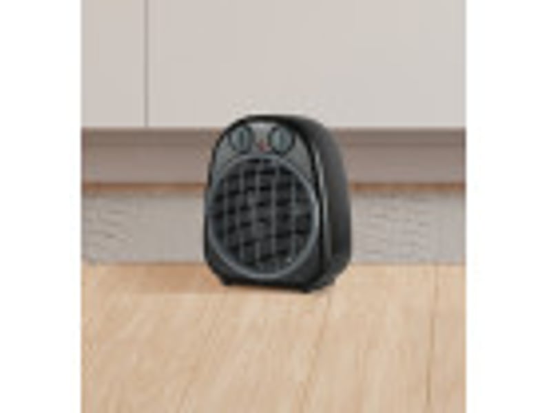  Chauffage soufflant ABRILA Fogata 2000 W noir et gris, style vintage, 2 puissances, thermostat réglable et sécurité anti-basculement 225922009 - Conforama D