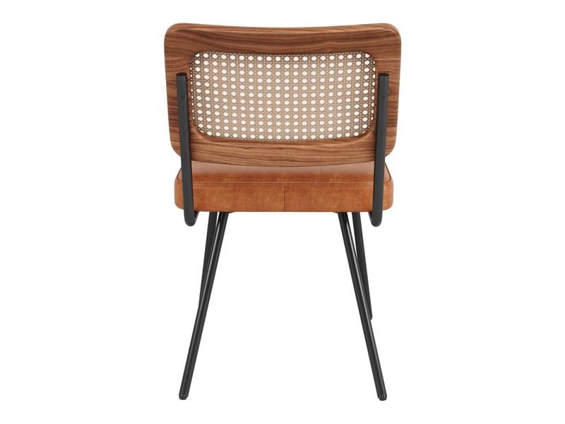  Lot de 6 chaises de salle à manger 61x46x79 cm rétro métal polyuréthane (pu) marron  - Conforama D
