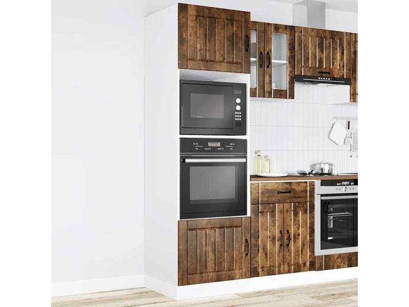  Meuble de rangement, armoires de four lucca chêne fumé bois d'ingénierie  - Conforama C