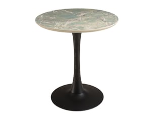 Icare - ensemble n°3: table bistrot d70cm en céramique marbré vert
