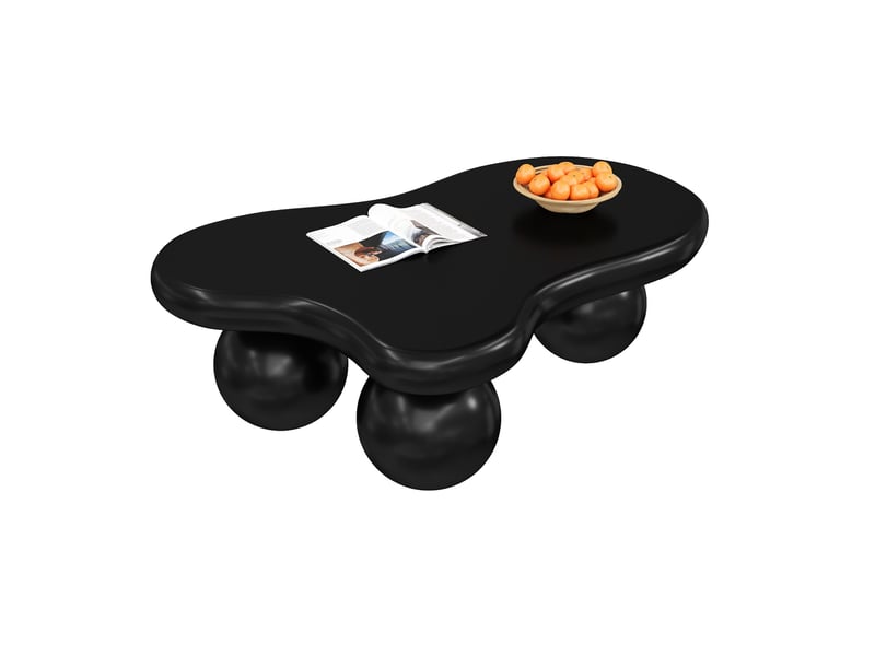  Table basse, noir, led 16 couleurs, design nuage, design moderne et fonctionnel pour salon  - Conforama A