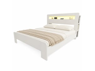 Lit avec rangement 180x200 cm    coloris blanc