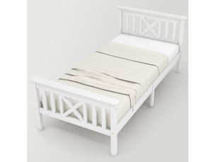 Lit simple 90x200 cm coloris blanc