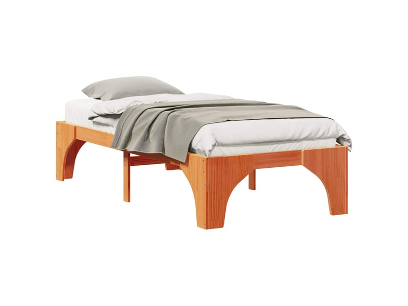  Lit simple- lit adulte -  cadre de lit marron 100 x 200 cm pin massif  - Conforama A