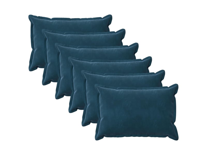  Lot de 6 coussins avec oreiller, coussins décoratifs houten bleu fløjl cf51237  - Conforama A