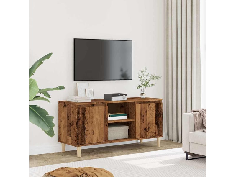  Meuble tv - banc tv - meuble de rangement vieux bois 102x35x50 cm bois d'ingénierie  - Conforama C