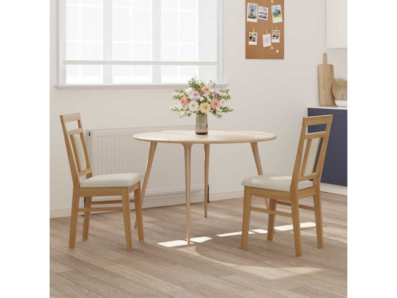  Lot de 2 chaise de salle à manger, chaise de cuisine bois de caoutchouc massif cf28337  - Conforama C