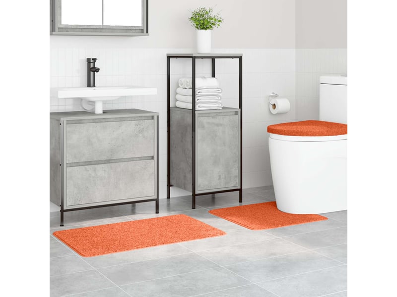  Ensemble de tapis de bain antidérapants 3 pc orange 50 x 80 cm cf64755  - Conforama C