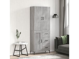 Buffet haut - bahut - meuble de rangement sonoma gris 69,5x34x180 cm bois d'ingénierie