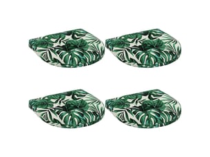 Lot de 4 coussins de siège, coussins d'assise 100 % polyester motif feuilles cf60075