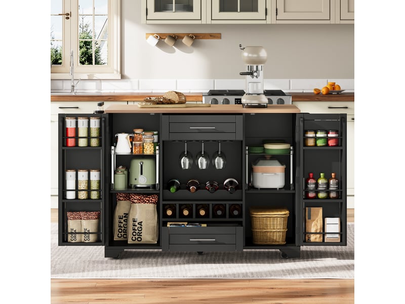  Desserte 2 portes 2 tiroirs coloris noir mdf desserte noir - Conforama B