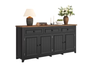 Buffet 4 porte(s)  3 tiroir(s) OKWISH  - 160 cm coloris noir 