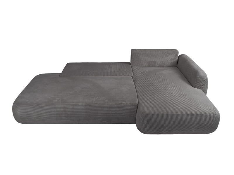  Canapé d'angle convertible 5 places fabio en velours côtelé - gris foncé - angle droit FABIO - Conforama B