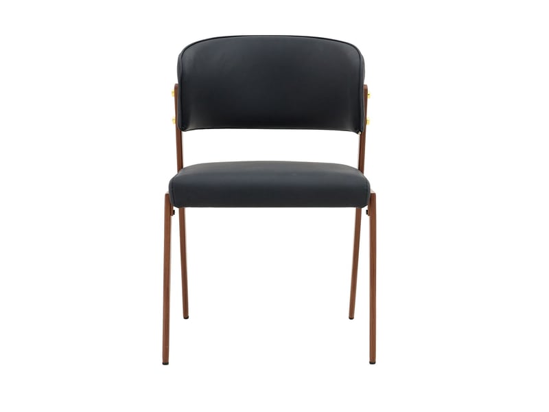 Lot de chaises 2 chaises dossier ergonomique assise rembourrée piètement métal revêtement en simili cuir  - Conforama A