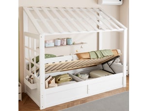 Lit jeune relevable 90x200 cm <strong>FLORAGRACE</strong> <strong></strong> 24 latte(s)