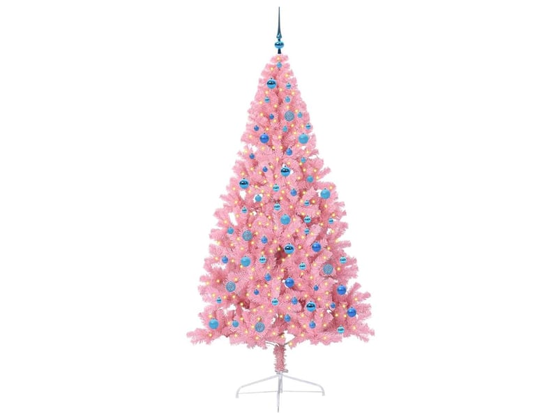 Sapin de noël - arbre de noël artificiel pré-éclairé rose 240 cm pvc - Conforama C