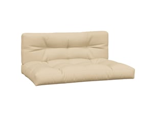 Lot de 2 coussins de palette, coussins de canapé beige tissu cf59492