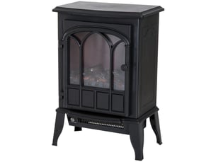 Cheminée électrique sur pied avec effet flamme réglable, chauffage 1000 w ou 2000 w, noire