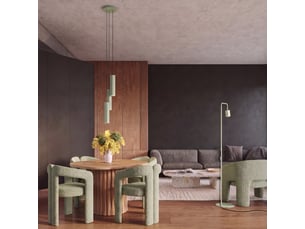 Suspension rayo 3l sauge aluminium moderne 98x45x6cm