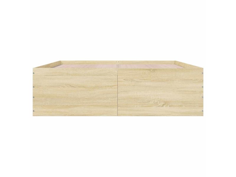  Lit double- lit adulte -  cadre de lit sans matelas chêne sonoma 150x200 cm  - Conforama C