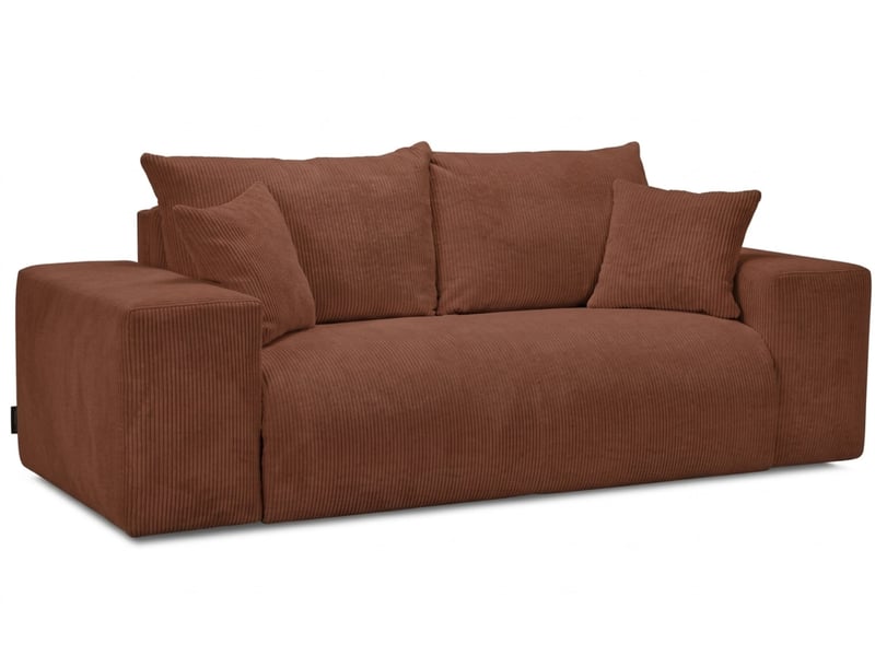  Bobochic canapé droit convertible ouverture express voltaire tissu velours côtelé orange 140x200 VOLTAIRE - Conforama A