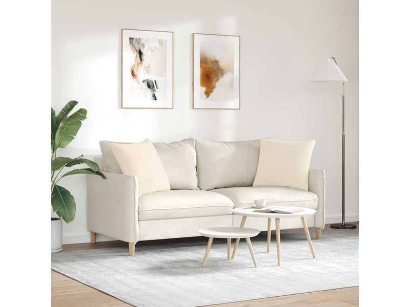  Lot de 2 coussins de canapé, coussins décoratifs tissu beige 50 x 50 cm cf58755  - Conforama D