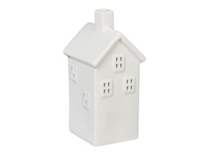 Photophore en forme de maison ambiance cosy déco intérieur 18 x 12 x 12 cm en porcelaine blanche 13_0015180