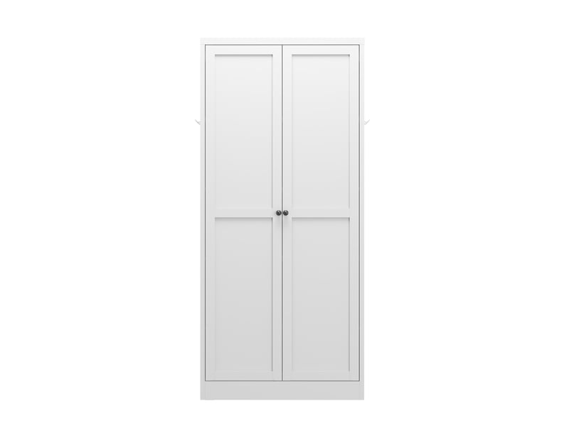  Buffet de cuisine - 155x70x35 cm - meuble de rangement avec 4 étagères réglables et structure en métal - blanc  - Conforama A