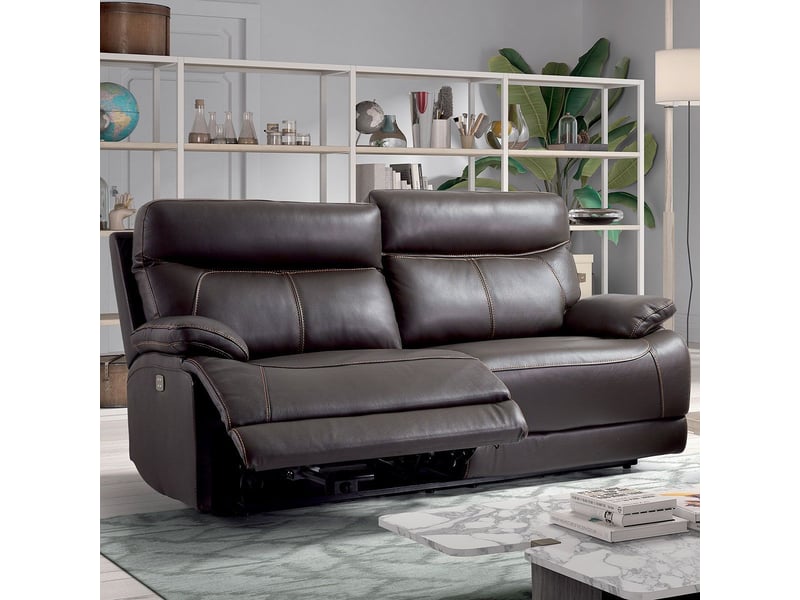  Canapé 3 places relax électrique cuir marron foncé - balios BALIOS - Conforama B