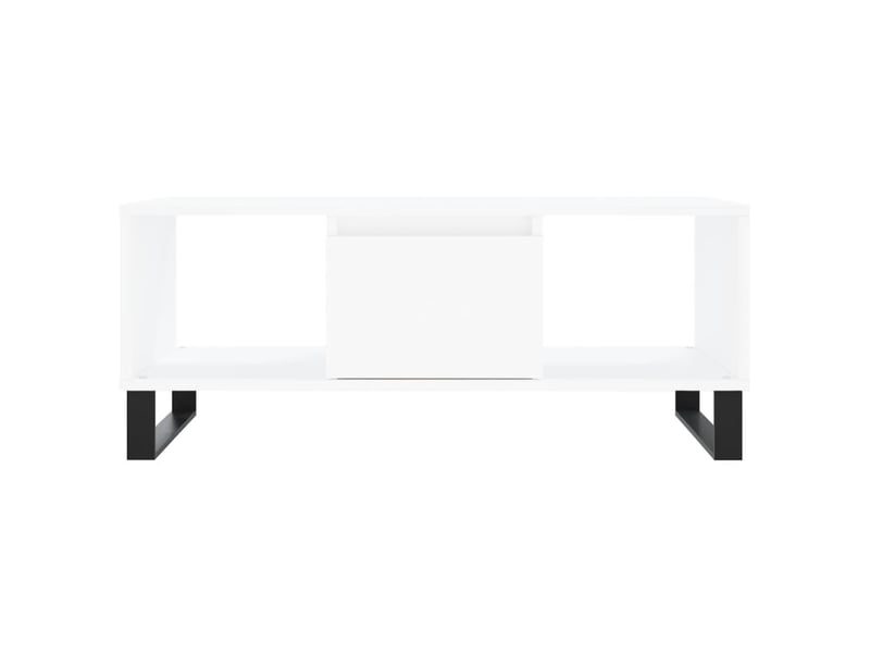  Table basse rectangulaire | table de salon blanc 90x50x36,5 cm bois d'ingénierie shl1443  - Conforama E