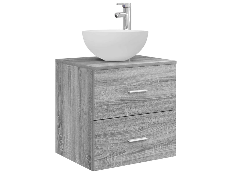  Vanité de lavabo mural, meuble de rangement sonoma gris 49.5x41x64.5 cm shl8328  - Conforama A