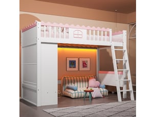 Lit jeune cadre à lattes 90x200 cm FLORAGRACE vendu avec sommier,sans matelas