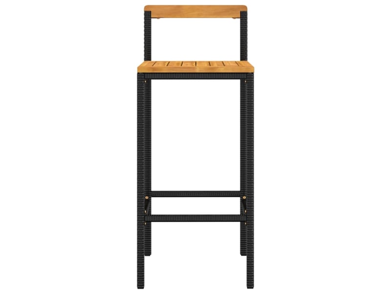  Lot de 4 tabouret de bar, chaise de bar noir résine tressée et bois d'acacia shl43510  - Conforama D
