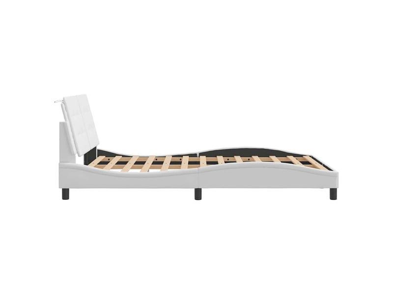  Lit double- lit adulte -  cadre de lit sans matelas zadar blanc 140x190 cm similicuir  - Conforama D